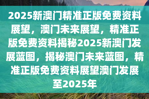 2025澳门免费资料精准,澳门精准资料之探索，2025年免费资料的展望